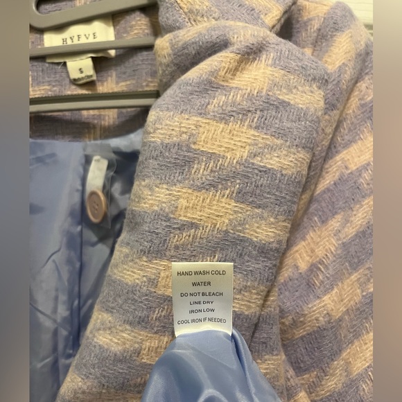 HYFVE Houndstooth Lilac Front Pocket Pea Coat. Size Small. NWOT - Picture 10 of 11